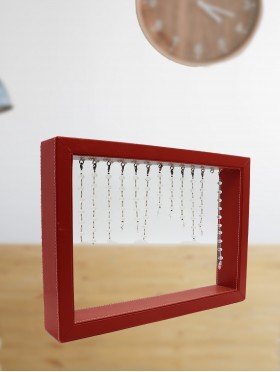 Red Square Leather Led Lamps